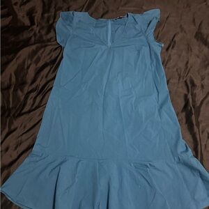 J. Crew Blue Sundress with Flutter Cap Sleeves